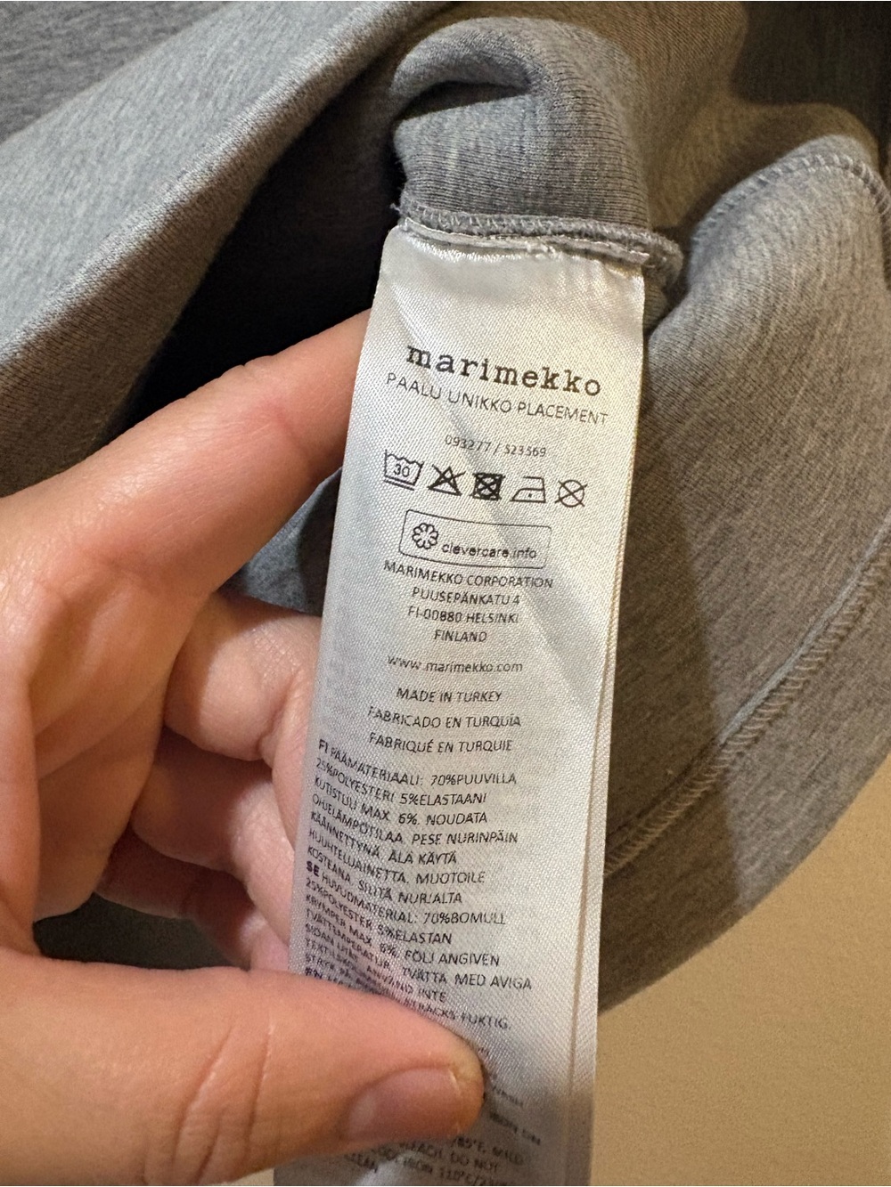 NEW Marimekko Large Gray Scuba Paalu Unikko Tunic Top - Picture 5 of 10